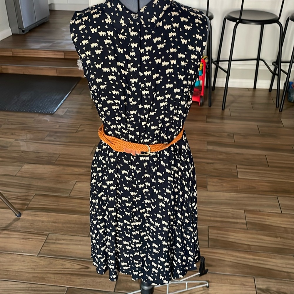 NWT Belted Kitty Print Dress